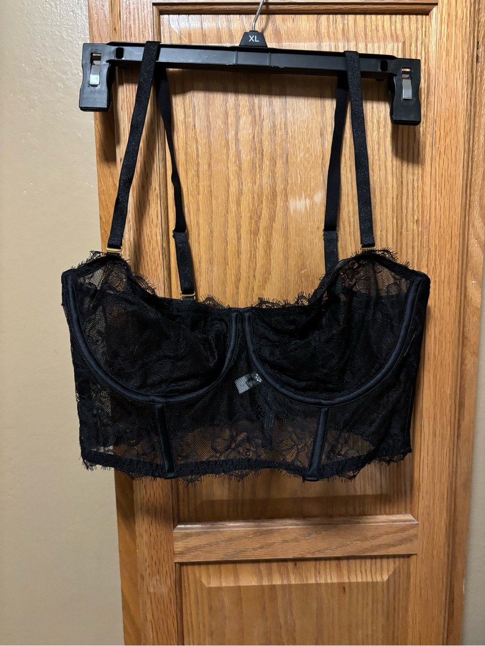 Victoria's Secret Black Lace Longline Bustier Bralette